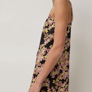 No. 6 Sam Slip Floral Dress - Black Pansy
